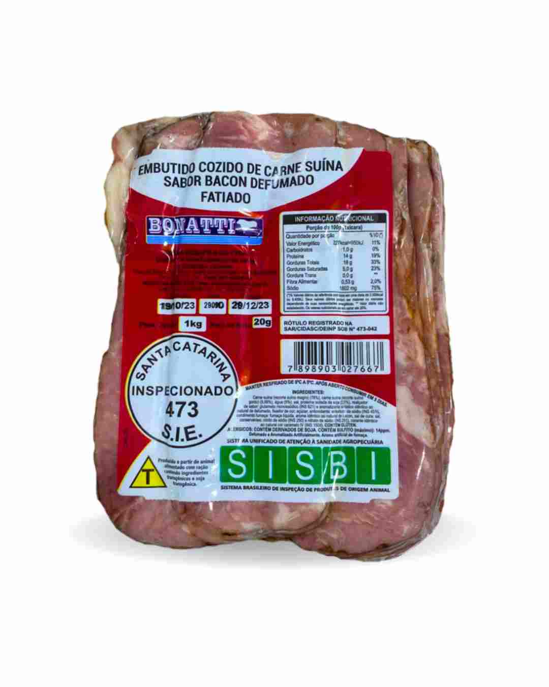 Bacon Fatiado Bonatti 1kg